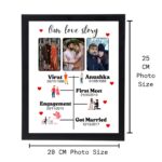 THE GIFTICIAN wood Customized Our Love Story Collage Frame I Personalized Wall-Mounted Black Frame with Names for Couples Anniversary Husband Wife Boyfriend & Girlfriend - 8x10 Inch, Rectangular