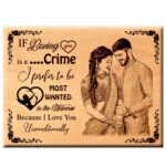 Giftanna Best Gift For Wife - Customize Engraved Wooden Plaque (8x6 Inches)