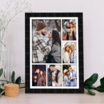K1Gifts A4 Personalized Photo Collage Frame, Anniversary Photo Collage Gift, Wedding Gift, Gift For Friend, Birthday Gift, Valentine's day, Plastic, Rectangular, Wall Mount, Black, 10.9 Cm