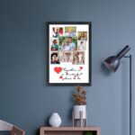 WhatsYourPrint Personalised Photo Collage Frames For Walls Decoration (Size 13x19 Inches, 9 Photos Black Frame), Synthetic Wood