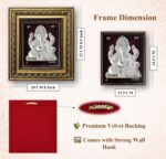 ARTSMINE 999 Silver Ganesh Rectangular Frame | Pooja Room Diwali Corporate Gift | Size H*L - 22 * 20 CM | Wall Mount Ganesh Photo Frame Silver | Home Office Decor - Image 2