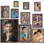 MUSHA Premium Mosaic Photo Wooden Frame - Wall Mount Customizable, 12X18 Inch, 90 Background Photos - Personalized Gift - Image 3