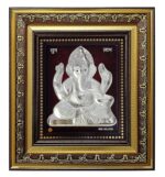 ARTSMINE 999 Silver Ganesh Rectangular Frame | Pooja Room Diwali Corporate Gift | Size H*L - 22 * 20 CM | Wall Mount Ganesh Photo Frame Silver | Home Office Decor - Image 4